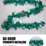 Ghirlanda pendente Natalizia in Paillettes color verde smeraldo lunghezza 2 metri ideale per addobbi