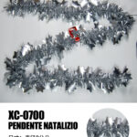 Ghirlanda pendente Natalizia in Paillettes color argento lunghezza 2 metri ideale per addobbi