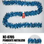 Ghirlanda pendente Natalizia in Paillettes colore turchese lunghezza 2 metri ideale per addobbi