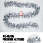 Ghirlanda pendente Natalizia in Paillettes color argento lunghezza 2 metri ideale per addobbi
