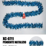Ghirlanda pendente Natalizia in Paillettes color turchese lunghezza 2 metri ideale per addobbi