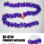 Ghirlanda pendente Natalizia in Paillettes color viola lunghezza 2 metri ideale per addobbi