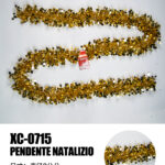 Ghirlanda pendente Natalizia in Paillettes color dorato lunghezza 2 metri ideale per addobbi