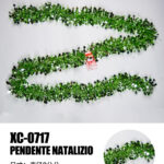 Ghirlanda pendente Natalizia in Paillettes color verde lunghezza 2 metri ideale per addobbi