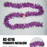 Ghirlanda pendente Natalizia in Paillettes color lilla lunghezza 2 metri ideale per addobbi