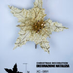Decorazione natalizia a forma di fiore dorato dimensione 28cm