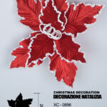 Decorazione natalizia a forma di fiore rosso e bianco altezza 28cm