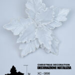 Decorazione natalizia a forma di fiore bianco altezza 28cm