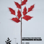 Decorazione natalizia a forma foglie rosse altezza 70cm