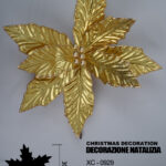 Decorazione natalizia a forma di fiore dorato altezza 30cm