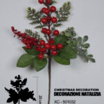 Ramo decorativo natalizio con bacche rosse dimensioni 18x20cm