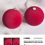 Palline di Natale in velluto rosso da 2cm set da 2pz con finitura morbida e vellutata ideale per decorazioni