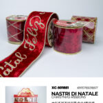 Set 12 nastri natalizi rossi in velluto con scritta buon natale adatti per decorazioni confezioni regalo lunghezza nastro 275cm