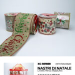 Set 12 nastri natalizi in velluto con varie fantasie adatti per decorazioni confezioni regalo lunghezza nastro 275cm