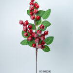 Ramo decorativo natalizio con bacche rosse dimensioni 57cm