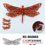 Decorazione natalizia a forma di libellula color bronzo altezza 10cm