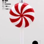 Pendente decorativo natalizio a forma di lollipop rosso e bianco dimensioni 13cm