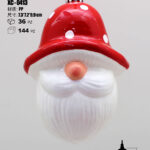 Pendente decorativo natalizio a forma di Babbo Natale con cappello rosso dimensione 10cm