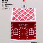 Pendente decorativo natalizio a forma casetta rossa dimensioni 8cm