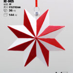 Pendente decorativo natalizio a forma di rosa dei venti bianca e rossa dimensioni 11cm