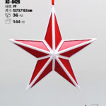 Pendente decorativo natalizio a forma di stella 3D bianca e rossa dimensioni 11cm