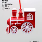 Pendente decorativo natalizio a forma trenino rosso dimensioni 9cm
