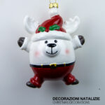 Pendente decorativo natalizio a forma di renna bianca dimensioni 11cm