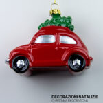 Pendente decorativo natalizio a forma di macchinina rossa dimensioni 7cm