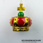 Pendente decorativo natalizio a forma di corona dorata dimensioni 11cm