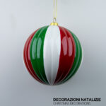 Pendente decorativo natalizio a forma di palla tricolore Italia dimensioni 10cm