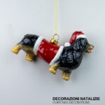 Pendente decorativo natalizio a forma di cagnolino dimensioni 9cm