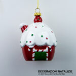 Pendente decorativo natalizio a forma di cupcake dimensioni 9cm