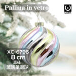 Pallina di Natale in vetro decorativa da 8cm con sfumature arcobaleno