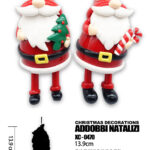 Set da 2 Pendenti natalizi a forma Babbo Natale dimensione:13,9cm