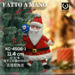Pendente Natalizio a forma di Babbo Natale in argilla fatto a mano dimensione:11,4cm
