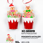 Set da 2 Pendenti natalizi a forma omini pan di zenzero con cupcake dimensione: 6,5x6,5x11,5cm