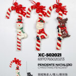 Pendente natalizio a forma di bastoncino con personaggi assortiti dimensione: 7,5x2x15cm